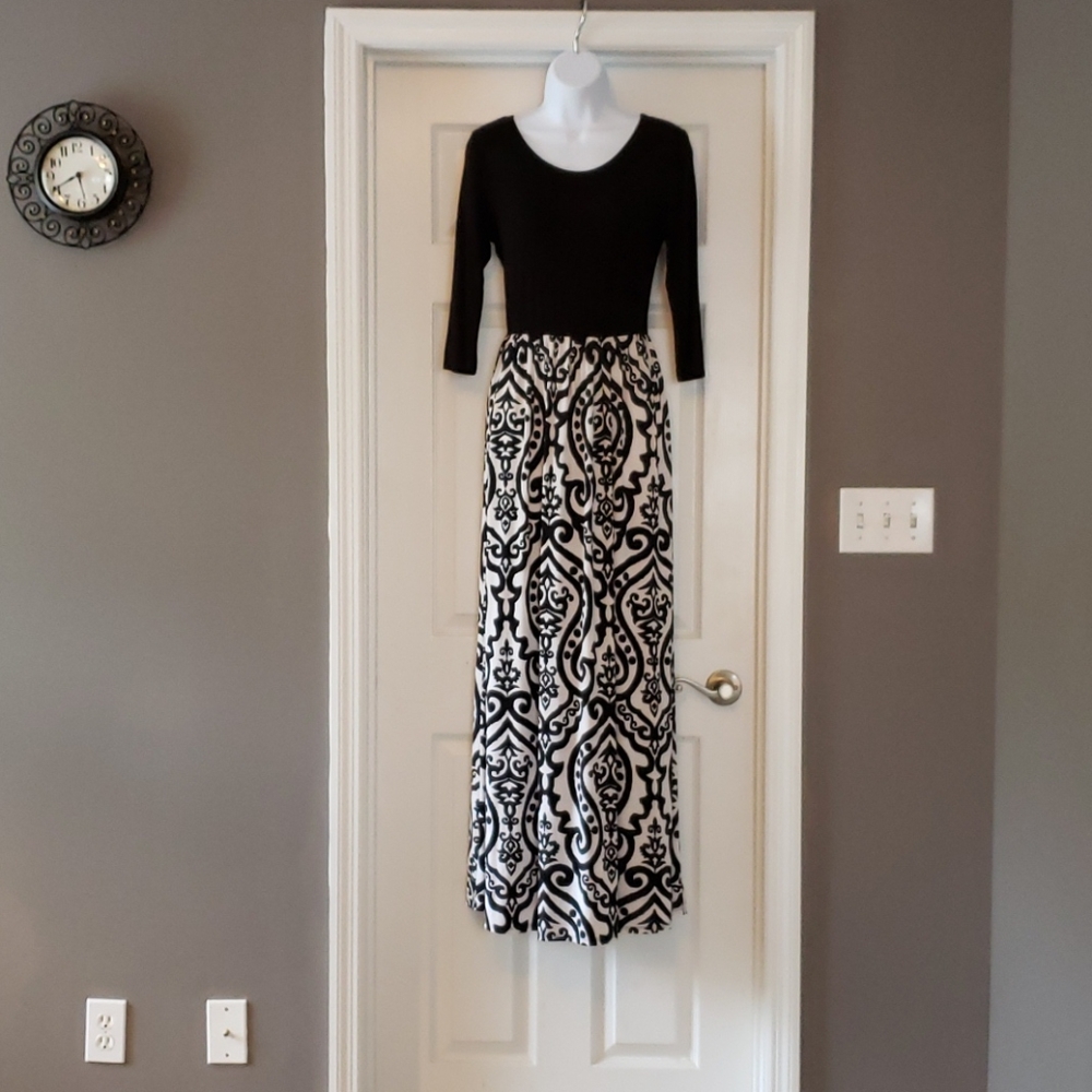 Boho Autumn scoop neck maxi dress